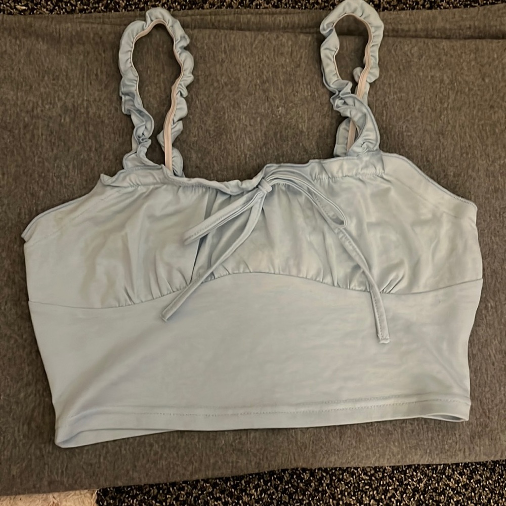 Light blue crop tank